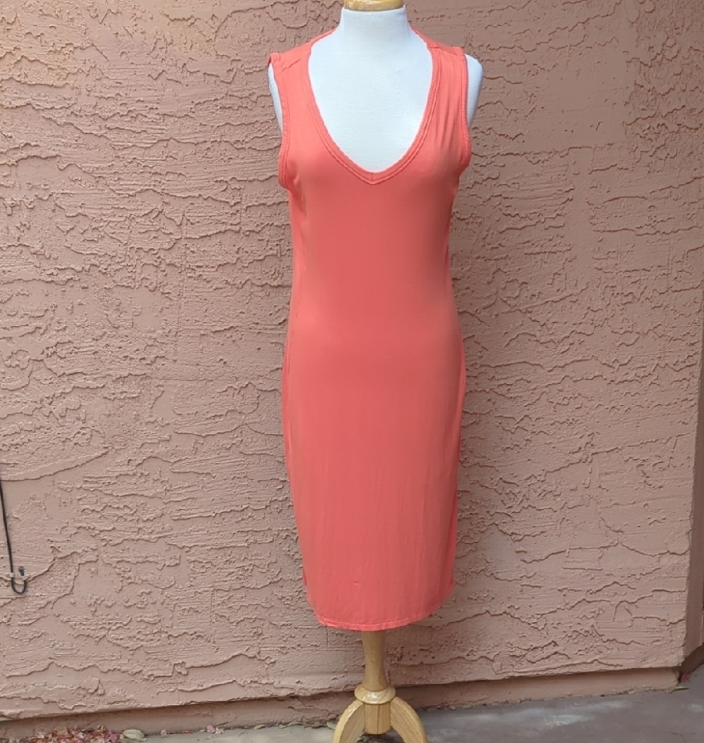 Chico's Coral Sleeveless V-Neck Knit Dress